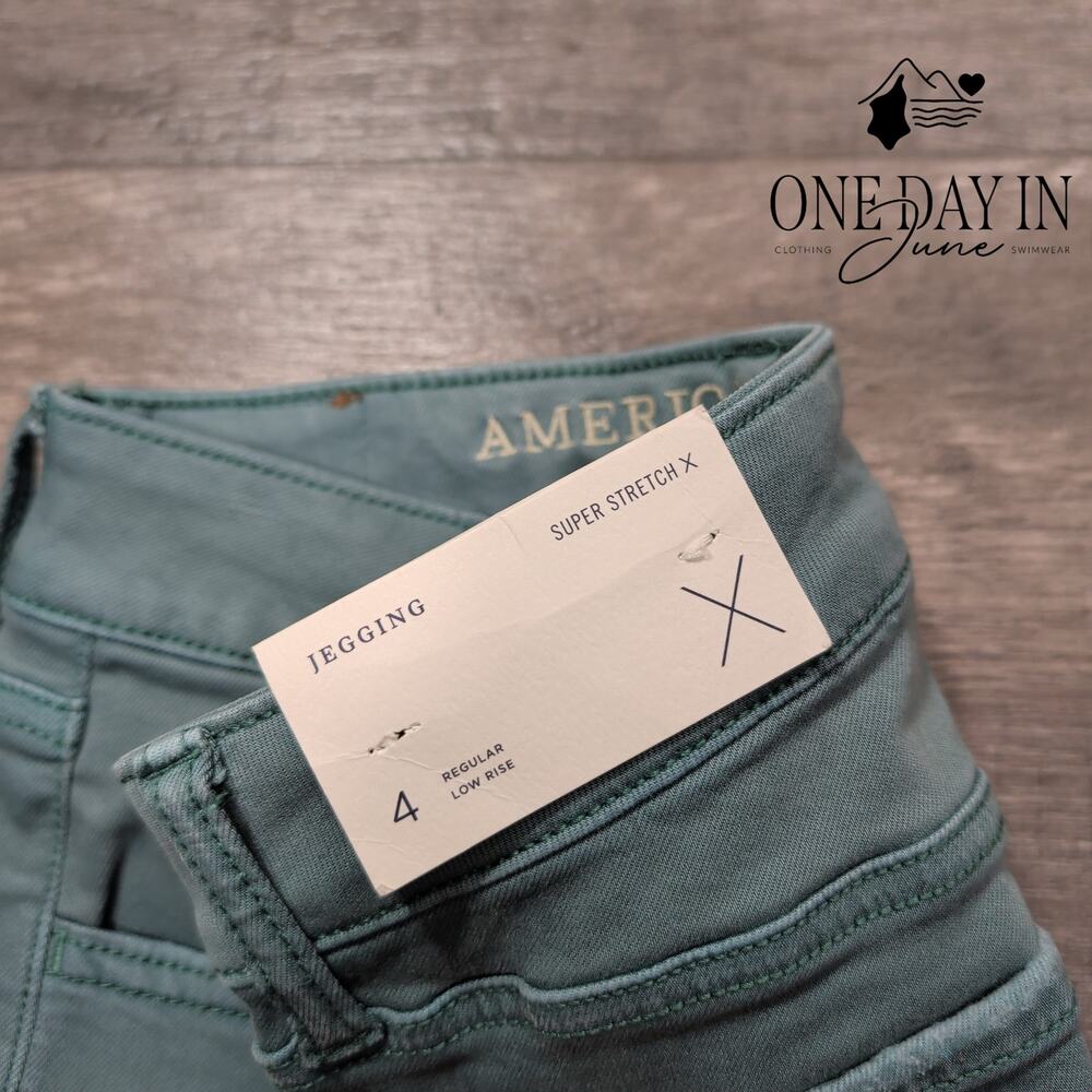 American Eagle Outfitters Super Stretch X Jegging Jeans Regular Green NWT Size 4 - Picture 3 of 8